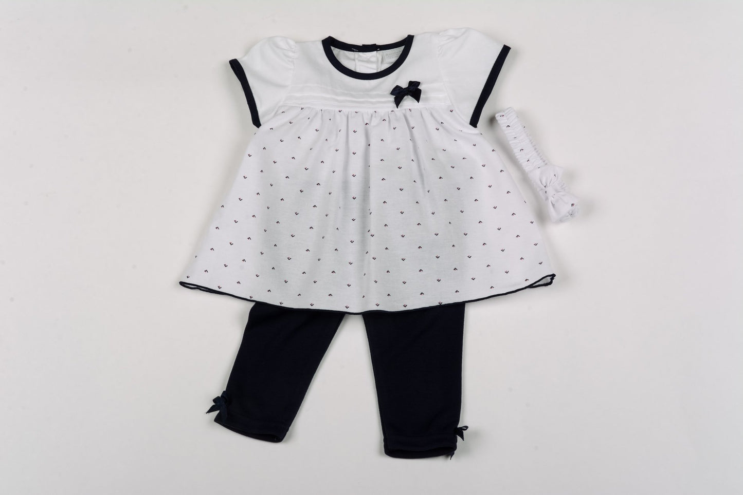 Baby Girls 3pc Legging Set - Sailor - 0-9M (G1258) - Kidswholesale.co.uk