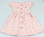 Girls All Over Print Pink/Navy Leaves Dress (3-8 Years0)-GF5035