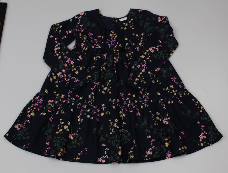 GIRLS VISCOSE PRINT LINED DRESS -DarkNavy (3-8 YEARS) (PK6) WF5912