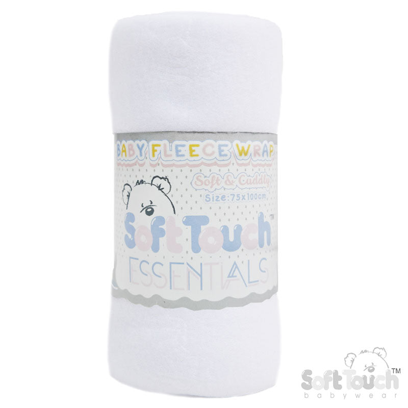 WHITE EMBOSSED FLEECE BABY WRAP (RP) (PK12) FBP05-W