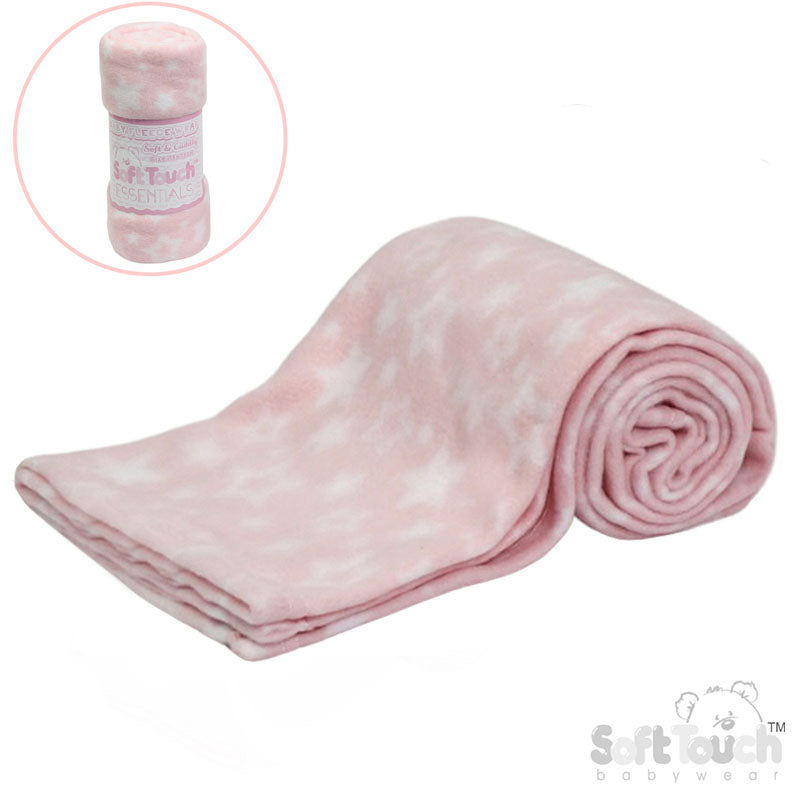 PRINTED PINK BABY FLEECE WRAP (PK12) FBP10-P