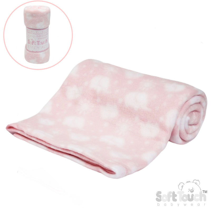 PRINTED PINK BABY FLEECE WRAP (PK12) FBP10-P