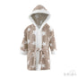 BROWN 'STAR' PRINTED CORAL HOODED ROBE WITH WHITE TRIM-4FBR40-BRP