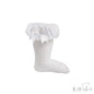 SPOTTY TUTU LACE KNEE SOCKS W/SPOTTY BOW (NB-18 MONTHS) GS218-W