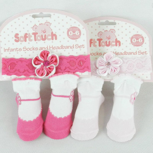 Shoe Design Socks with Matching Headband