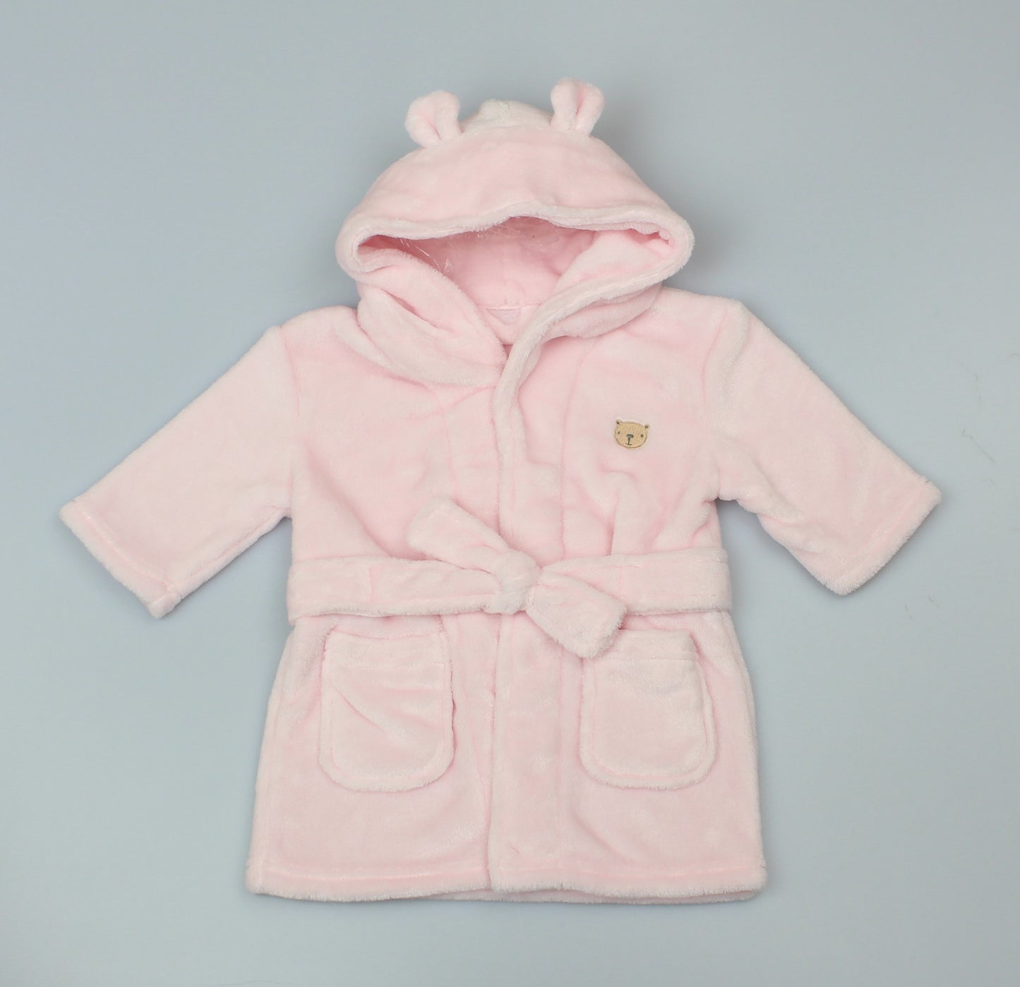 Plain Pink Super Soft Dressing Gown (0-6 & 6-12 Months) (PK6) WF1935
