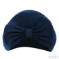 Navy Turban Hat W/Bow: (0-6 Months) H15-N