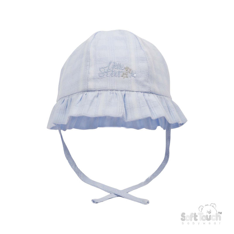 PLAIN BLUE SUMMER HAT W/LITTLE STAR EMB (0-24 Months) H66-B