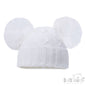 White 'Chain' Knit Hat W/2 Pom Pom (NB-12m) (PK6) H660-W