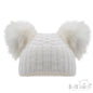DELUXE WHITE CHECKED/STRIPED HAT W/POM POMS (12-24 Months) (PK6) H672-W