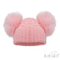 DELUXE BABY PINK CHECKED/STRIPED HAT W/POM POMS (2-5 Years) (PK6) H674-BP
