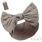 GREY CABLE HEADBAND W/BOW : (PK12) HB112-G