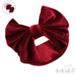 BURGUNDY VELOUR HEADBAND W/BOW : (PK12) HB114-BU