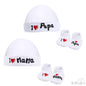 WHITE BABY HAT & BOOTEE SET - I LOVE M/D (NB-3 MONTHS) HB30-W