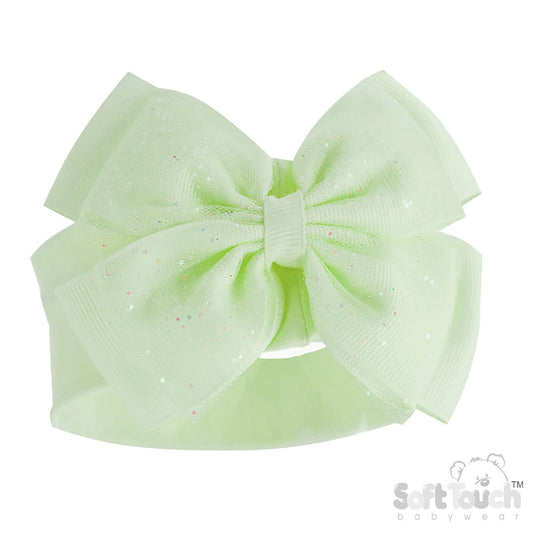 MINT HEADBAND W/GLITTER BOW () HB92-MI