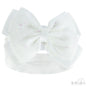 Girls White Headband W/Glitter Bow -HB92-W
