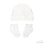 White Hat & Socks Set With Bow (NB-3 & 3-6 Months) (Pk6) HS104-W
