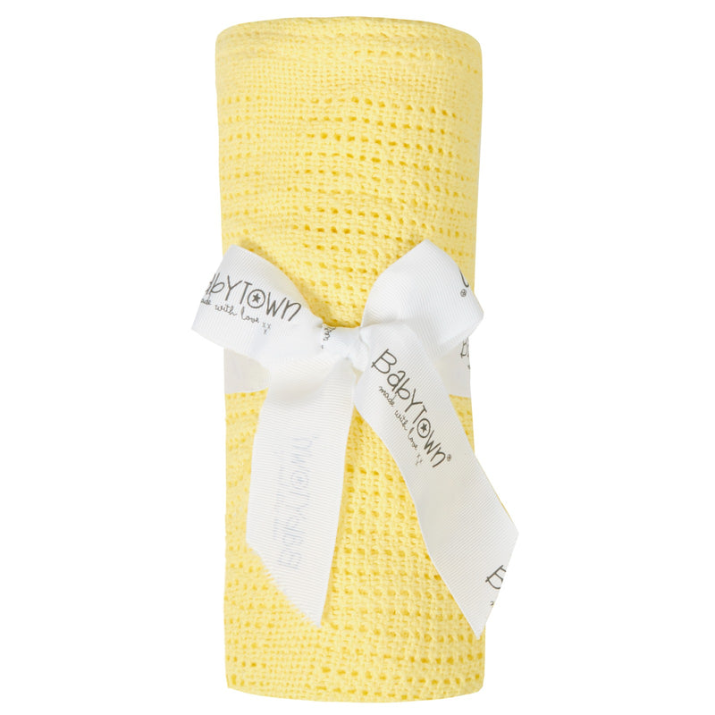 Baby Gift Soft Handle Lemon Cellular Blanket 19C189-LEM