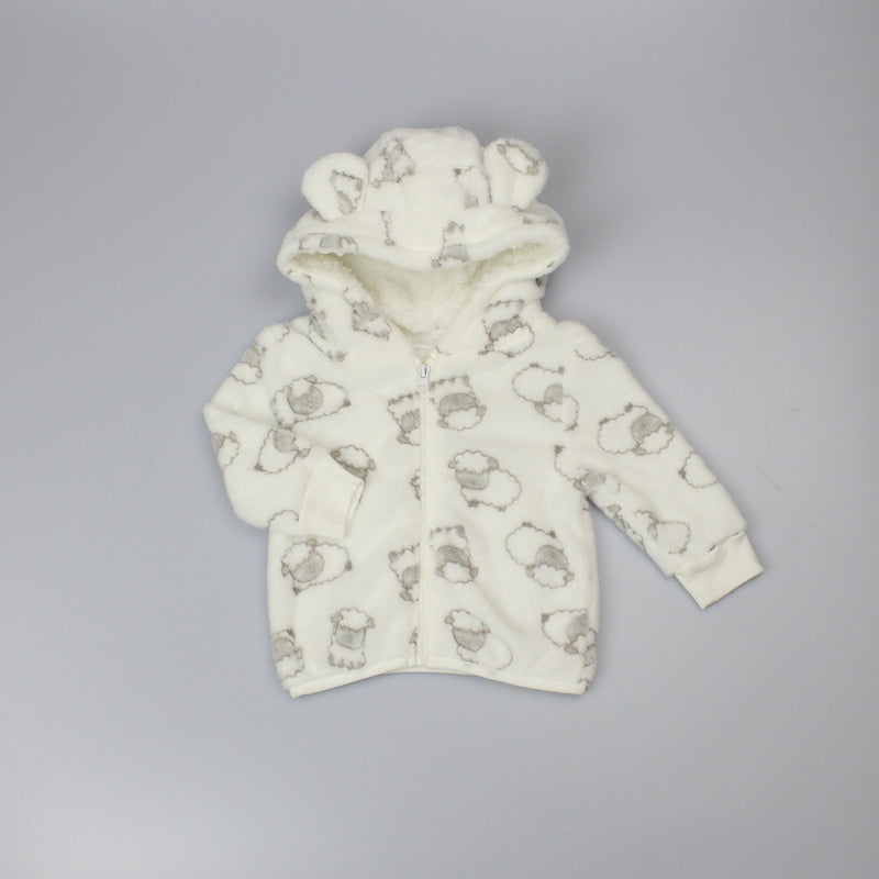 Baby Unisex Off-Set Plush Jacket - Sheep (PK6) (6-24m) F32563