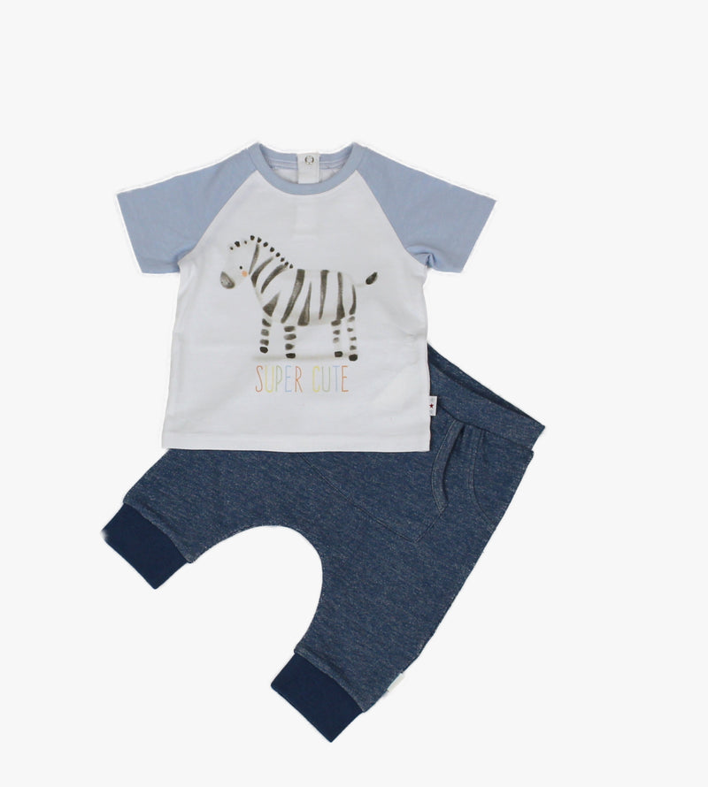 Toddler Boys Zebra T-Shirt & Jogging Pants (3-12 Months)-J2615