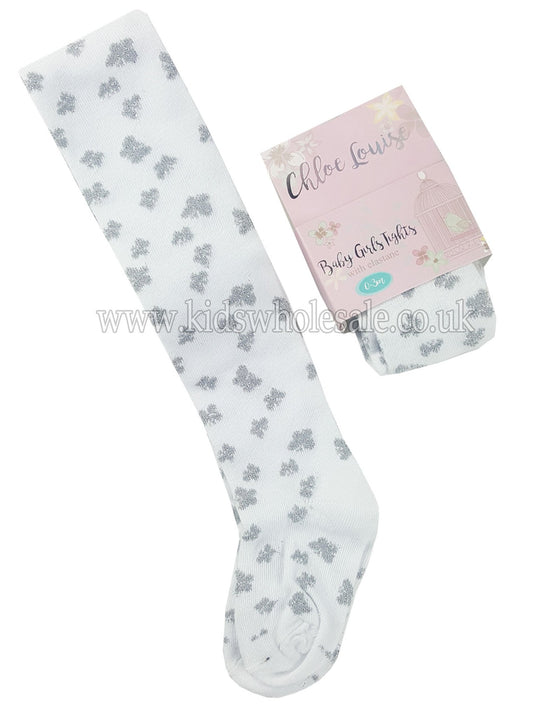 White Baby Girl Tights (K12120) - Kidswholesale.co.uk