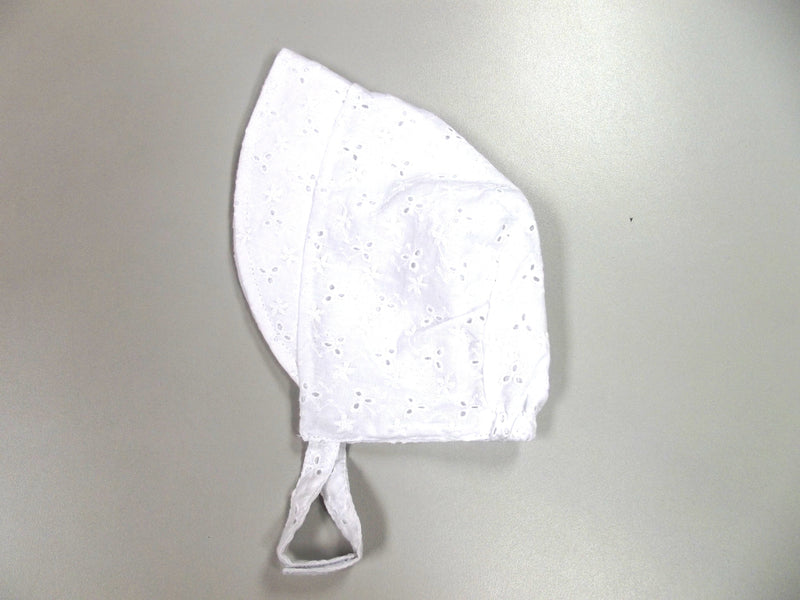 Broderie Anglaise Bonnet - 0/6M (0218) - Kidswholesale.co.uk