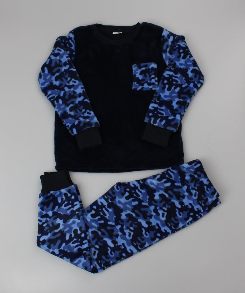 Boys Fleece Pyjama Set - Navy Camo (PK6) (7-12yrs) F62467