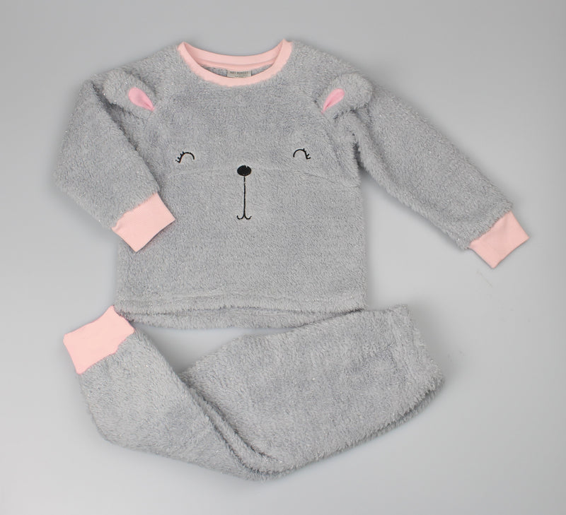 Girls Fleece Pyjama Set - Grey/Mouse (2-6yrs) (PK6) WF4842