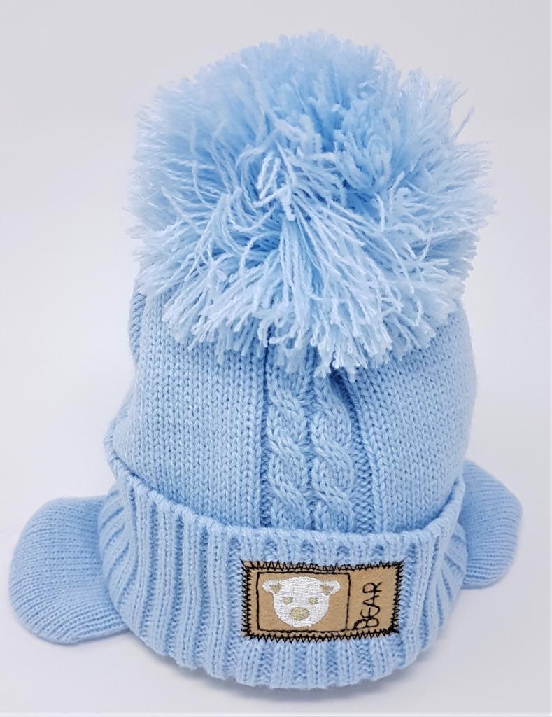 Baby Boys Girls Teddy Bear Fleece Lined Knitted Hat (0-3 & 3-6 Months) (PK12) 6097