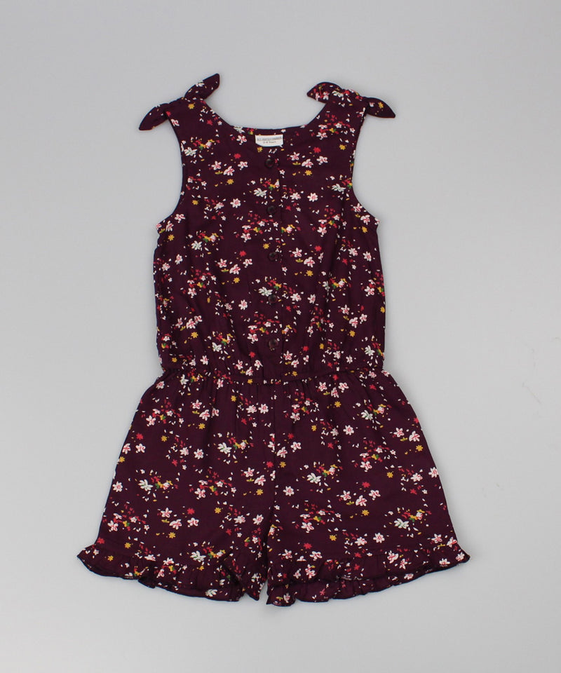 Girls Printed Playsuit - Floral/Wine (3-8yrs) (PK6) C52180