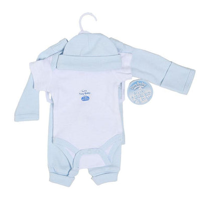 PREMATURE BOYS 4 PIECE GARMENT SET (Tiny Baby: 3.5kg : 50-55cm)  PR10-B - Kidswholesale.co.uk