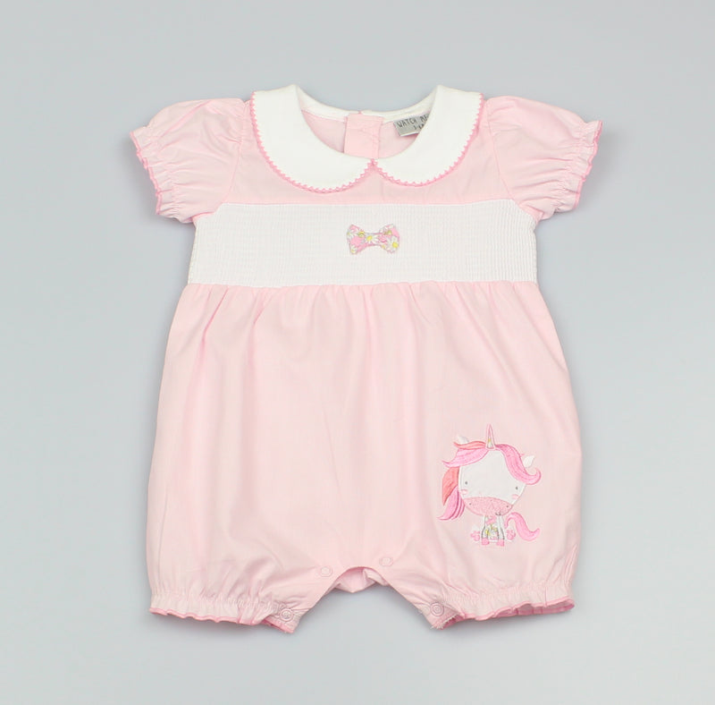 Girls Unicorn Romper (0-3-9 Months)-GF1075