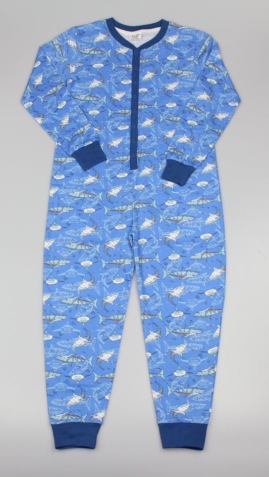 Cotton Boys Shark Onesie (7-12 Years)-GF6189