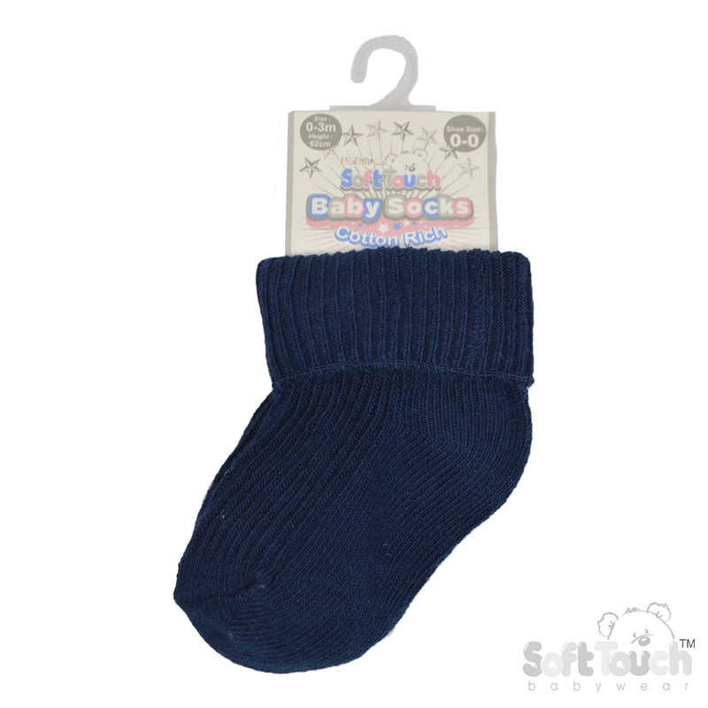 Navy Plain TOT Socks S02-N-03