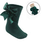 Green Infants Knee Length Socks - Large Bow (0-24m) S350-GR