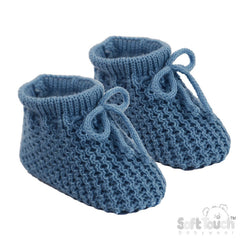 Dusty Blue Acrylic Baby Bootees (PK12) S401DB
