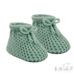 Sage Green Acrylic Baby Bootees (PK12) S401-SG