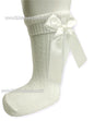 Infants Ribbed Knee Length Socks W/Stitched Bow: S41-C - Kidswholesale.co.uk