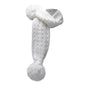 White 'Cheveron' Scarf w/Faux Fur Pom-Poms (NB-12 Months) SC04-W-SM - Kidswholesale.co.uk