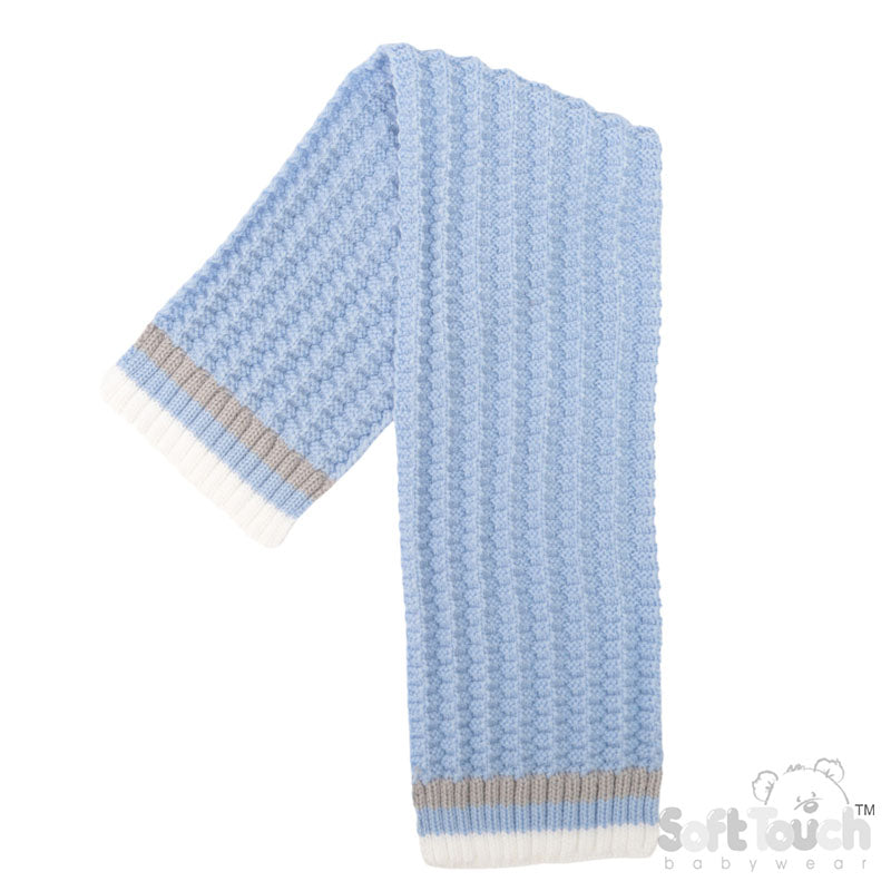 Blue Ribbed Scarf (NB-12 Months)(PK12) SC648-B-BP