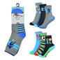 Boys 3pk Socks - Football/Goal (PK12) (6-8.5) SK779