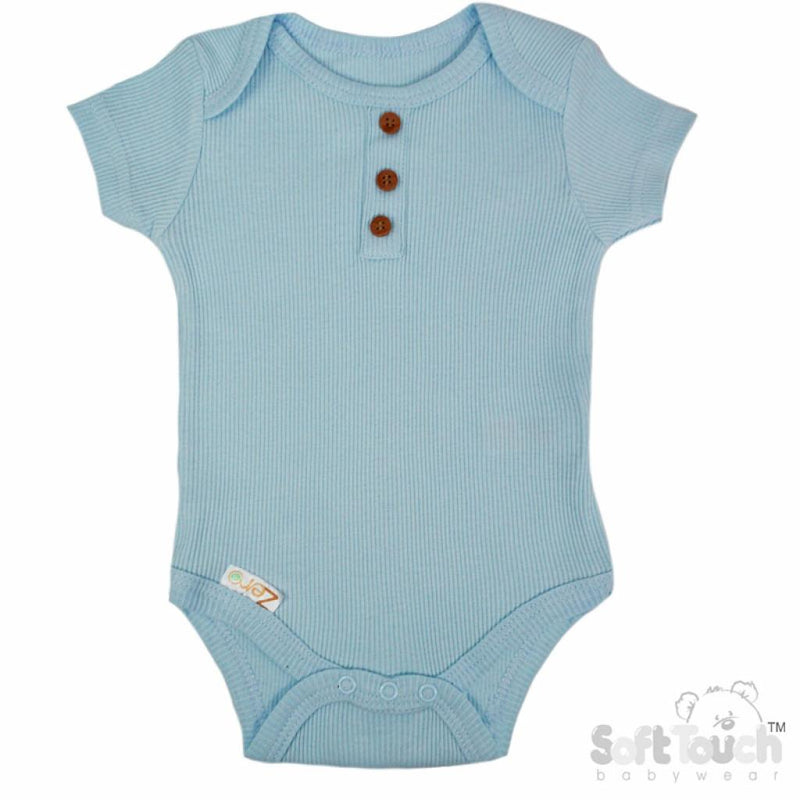 Blue Ribbed Bodysuit (NB-3 Months) (PK6) BS4500-B