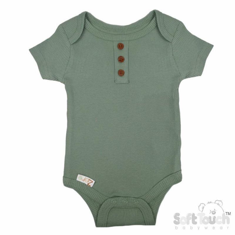 Sage Green Ribbed Bodysuit (NB-3 Months) (PK6) BS4500-SG