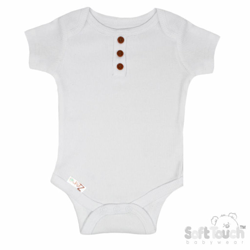 White Ribbed Bodysuit (NB-3 Months) (PK6) BS4500-W