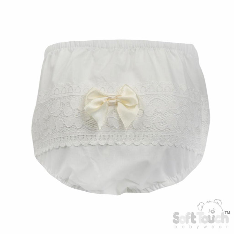 Floral Lace Frilly Pants - Lemon (0-18 Months) (PK6) FP30-L