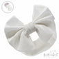 Cream Velour Headband W/Bow (PK12) HB114-C