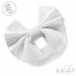 White Velour Headband W/Bow (PK12) HB114-W