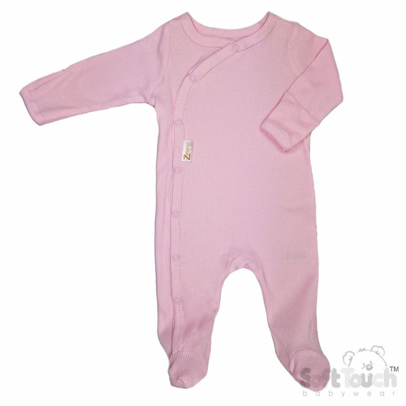 Baby Ribbed Sleepsuit - Pink (NB-3 Months) (PK6) SS4500-P