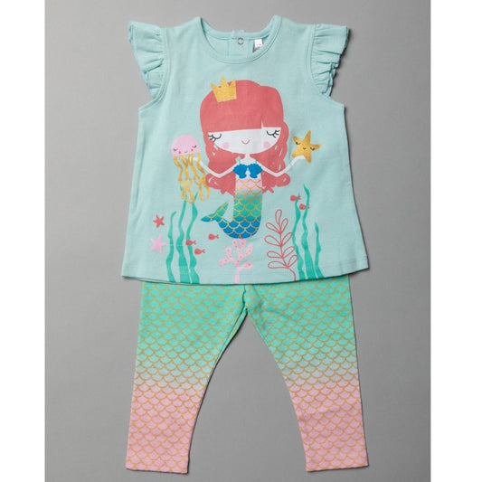 BABY GIRLS MERMAID T-SHIRT & LEGGING OUTFIT (3-24 MONTHS) (PK4) T20085