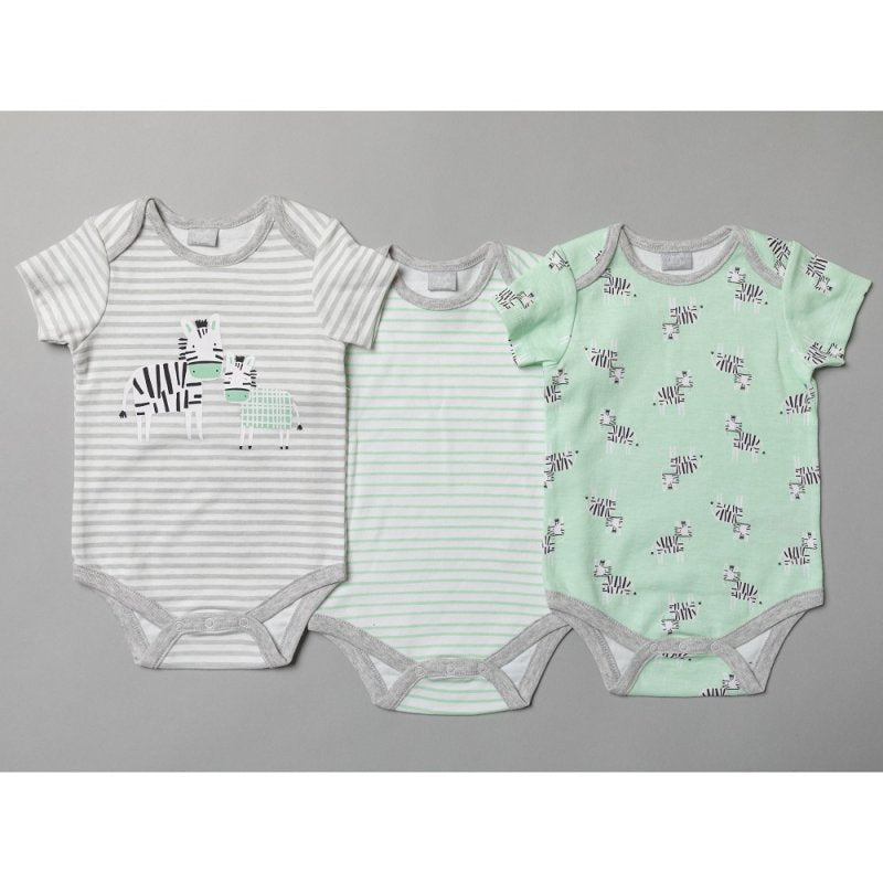 Boys 3pk Bodysuits - Zebra (0-12m) T20187